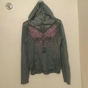 Grey and lace with glam hoodie